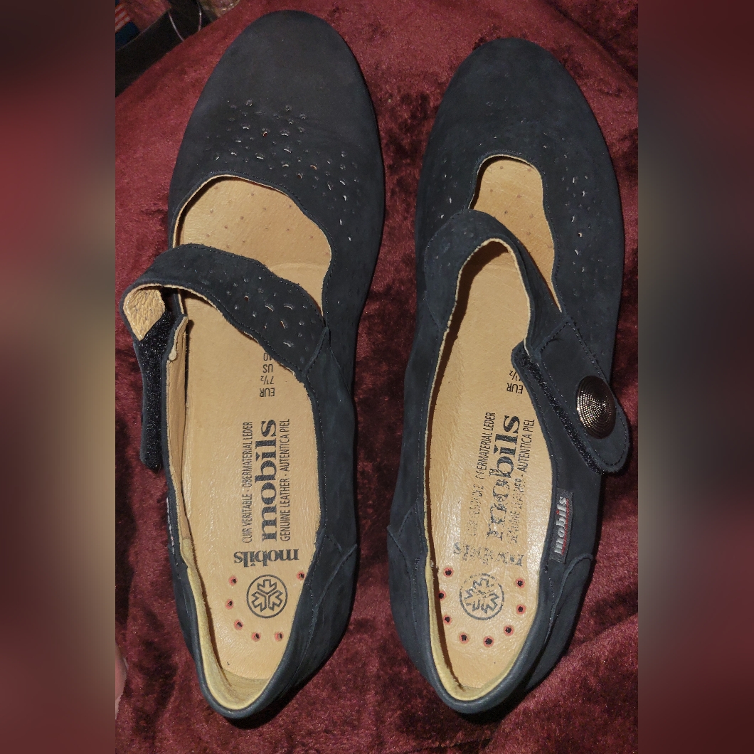 Mephisto Mobils Fabienne Women's Caoutchouc Genuine Leather Sz 10 Ballet Flats